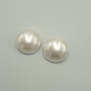 Vintage pearl button earrings