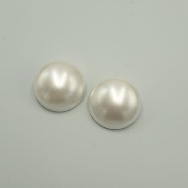 Vintage pearl button earrings