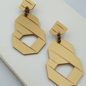 Μεγάλο γεωμετρικό  plexi glass σκουλαρίκι