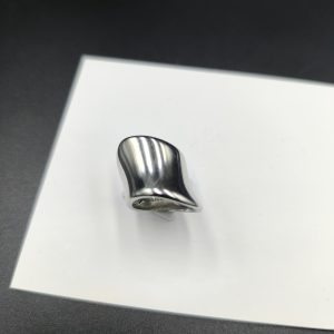 Ατσάλινο ασημένιο δαχτυλίδι τύπου σεβαλιέ για το μικρό δάκτυλο no14