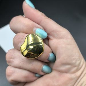 Ατσάλινο δαχτυλίδι ' bold heart 'one size επίχρυσο
